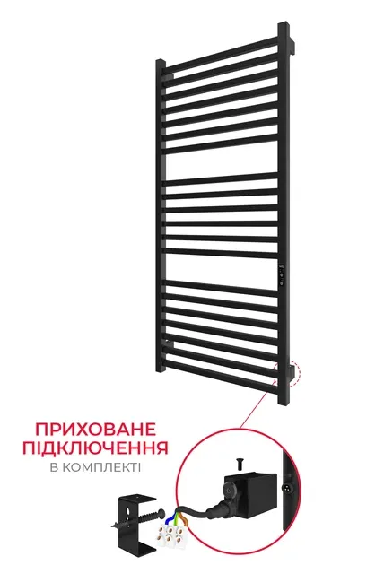 Электрический полотенцесушитель HF London 1170х530 TR K черный мат Киев - изображение 2