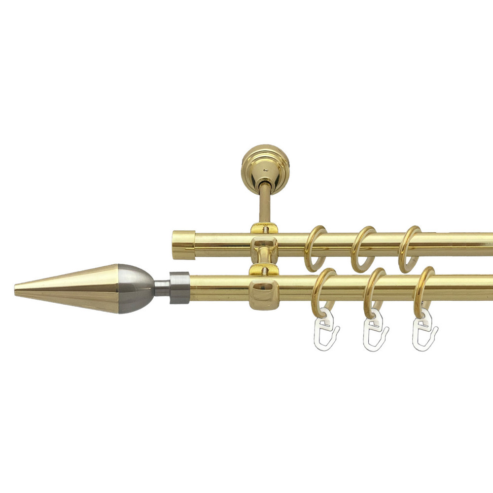 Карниз Orvit Лінея металевий дворядний відкритий Золото 16\16 мм 240 см (00-00014237) Львів - фото 1