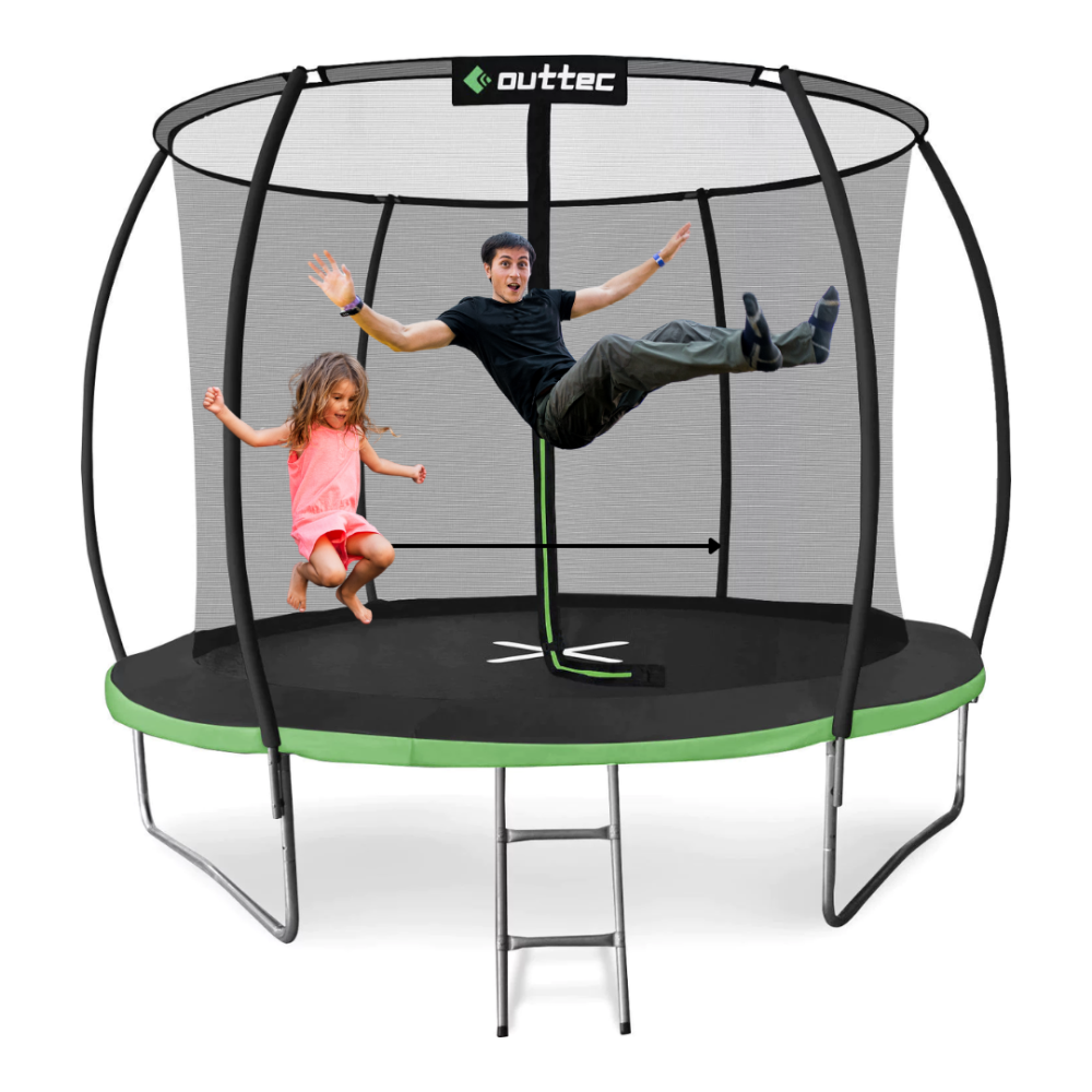 Батут Outtec Premium 12ft (374см) чорно-зелений з внутрішньою сіткою Київ - фото 6