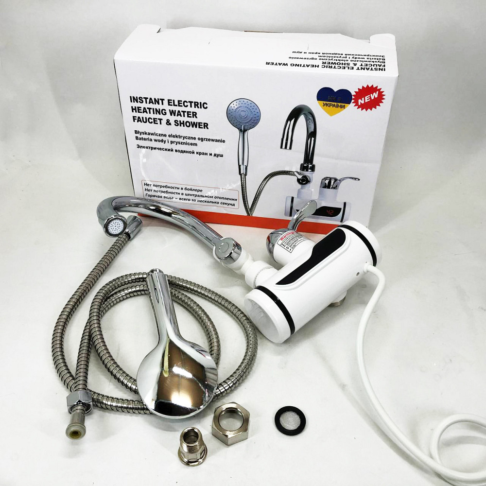 Проточний водонагрівач для гарячої води, Кран миттєвого підігріву, Кран з душем, Проточний нагрівач BF-36 Івано-Франківськ - фото 7