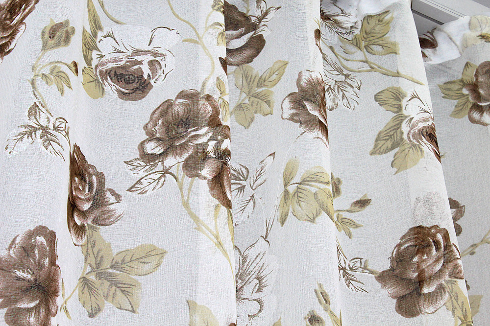 Тюль VR-Textil 1267т Flora Батист Белый с коричневым 250х270 см (42-0921) Киев - изображение 8