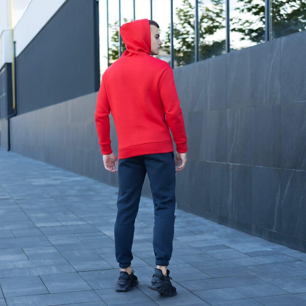 Тепле чоловіче худі на флісі з капюшоном червоне Pobedov 007 ЗИМА Київ - фото 5