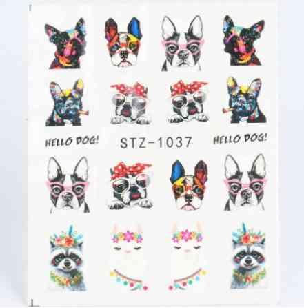Слайдеры на ногти водные с собаками - размер наклейки 6*5см, инструкция по применению есть в описании Киев