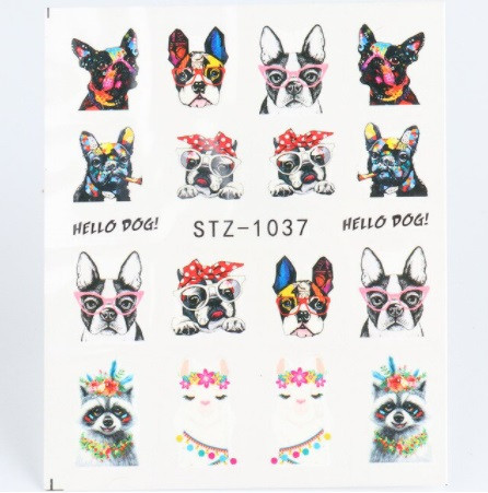 Слайдеры на ногти водные с собаками - размер наклейки 6*5см, инструкция по применению есть в описании Киев - изображение 1