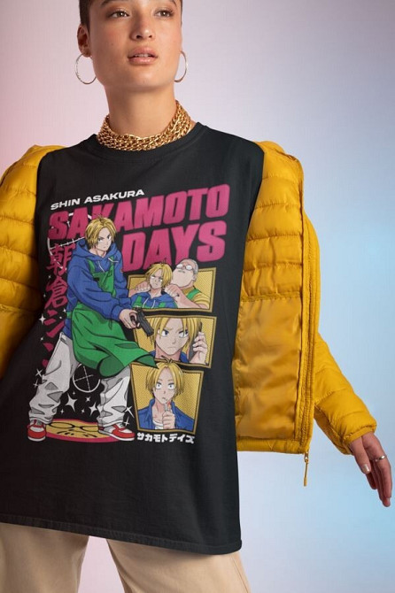 Футболка з аніме принтом Аніме Вінтаге Спекіал Манга оверсайз (S/M/L) Чорний AnimeJ1067 Дніпро - фото 4