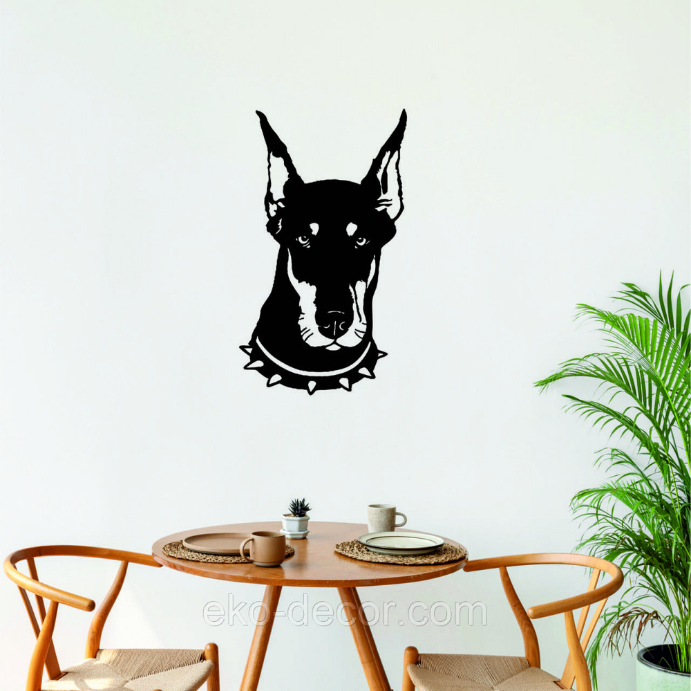Декоративне настінне Панно «Доберман», Декор на стіну 110*64 см, Чорний Київ - фото 5