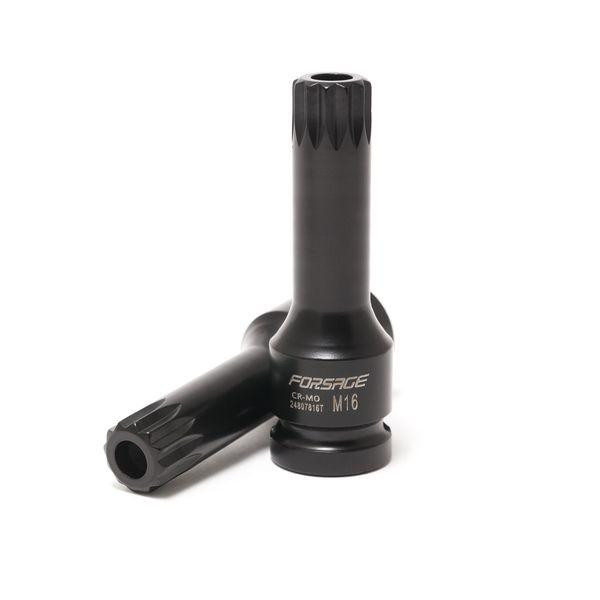 Головка 1/2" з насадкою Spline M5 з отвором ударний глибока Одеса - фото 1