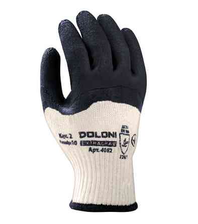 Doloni перчатки рабочие трикотажные c латексным покрытием, размер 10, Extragrab 4082 Ровно