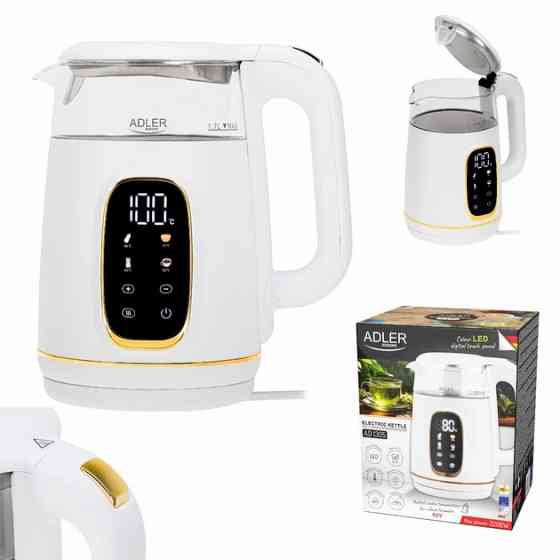 Скляний електричний чайник з підсвічуванням якісний Adler, Чайник для кип'ятіння води скляний PV-33 Івано-Франківськ