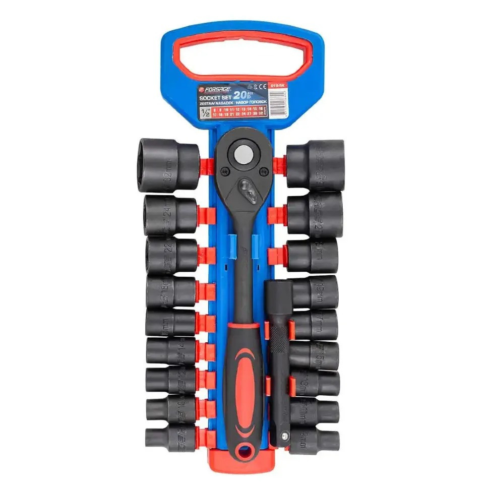 Набор головок с трещоткой 20пр. 1/2'' (6гр.) (8-32мм) FORSAGE F-019-5K Одесса - изображение 3