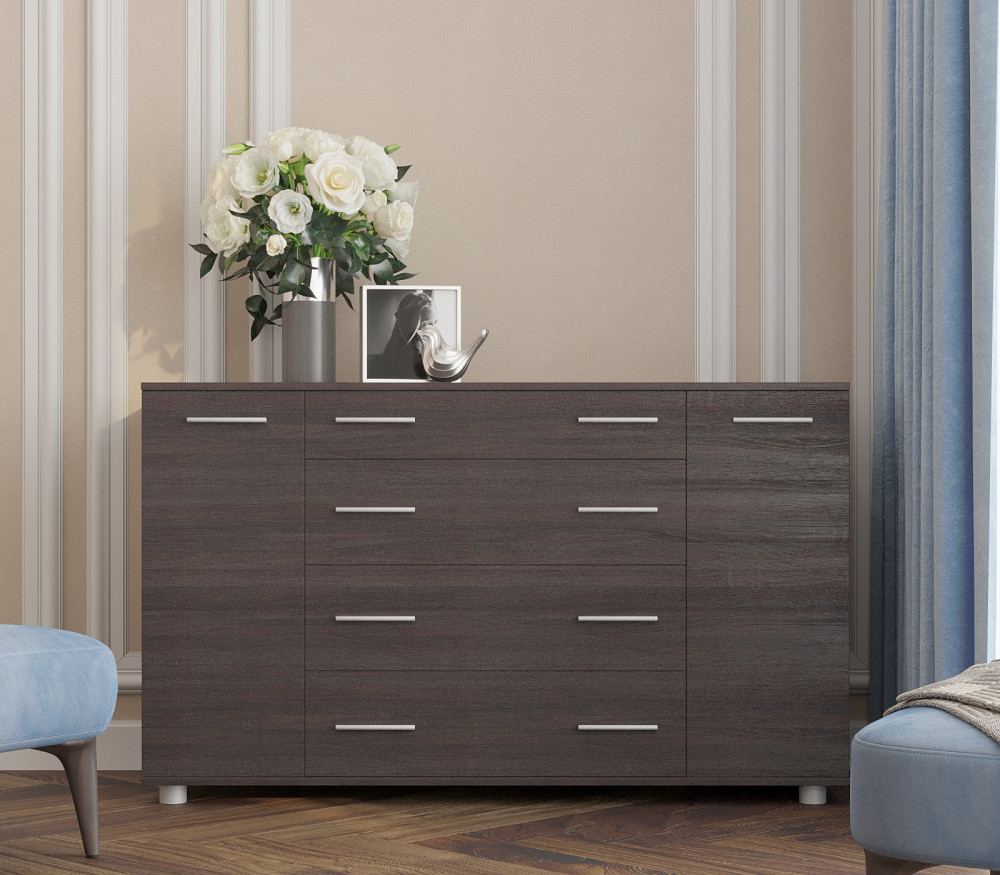 Комод для речей К-4 Еверест 130х38х73 венге темний Телескопічні (кулькові) (DTM-2026) Львів - фото 1