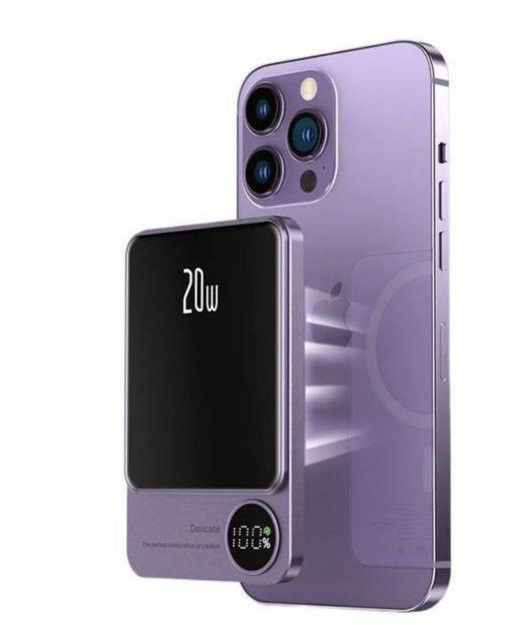 УМБ PowerBank Q9 10000 mAh 20W (MagSafe) - Фіолетовий Киев - изображение 4