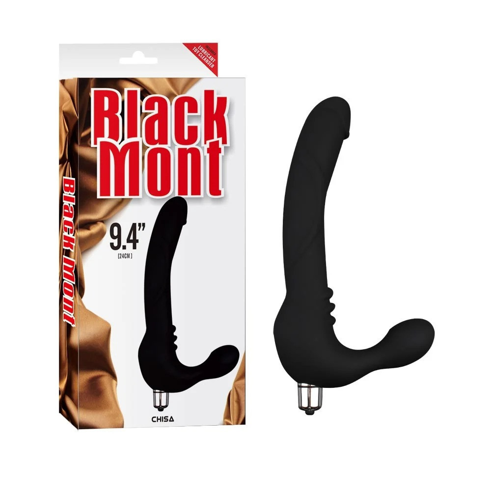Страпон безремневой Chisa Black Mont со съемной вибропулей Sex Aura Киев - изображение 1
