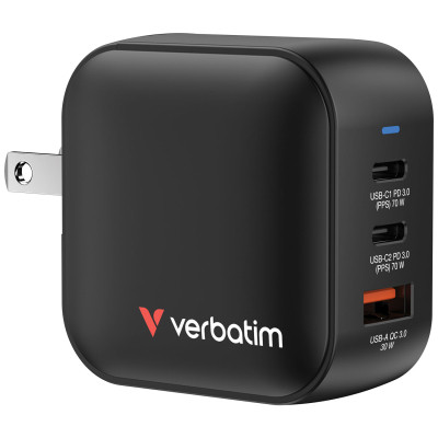 Зарядное устройство Verbatim MiniGaN 70 W 3 ports (2xUSB-C/1xUSB-A) (32229) Винница - изображение 1