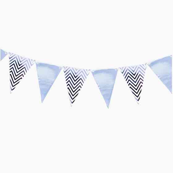 Гирлянда треугольники на праздник 4 м 18 на 13 см серебристый Киев