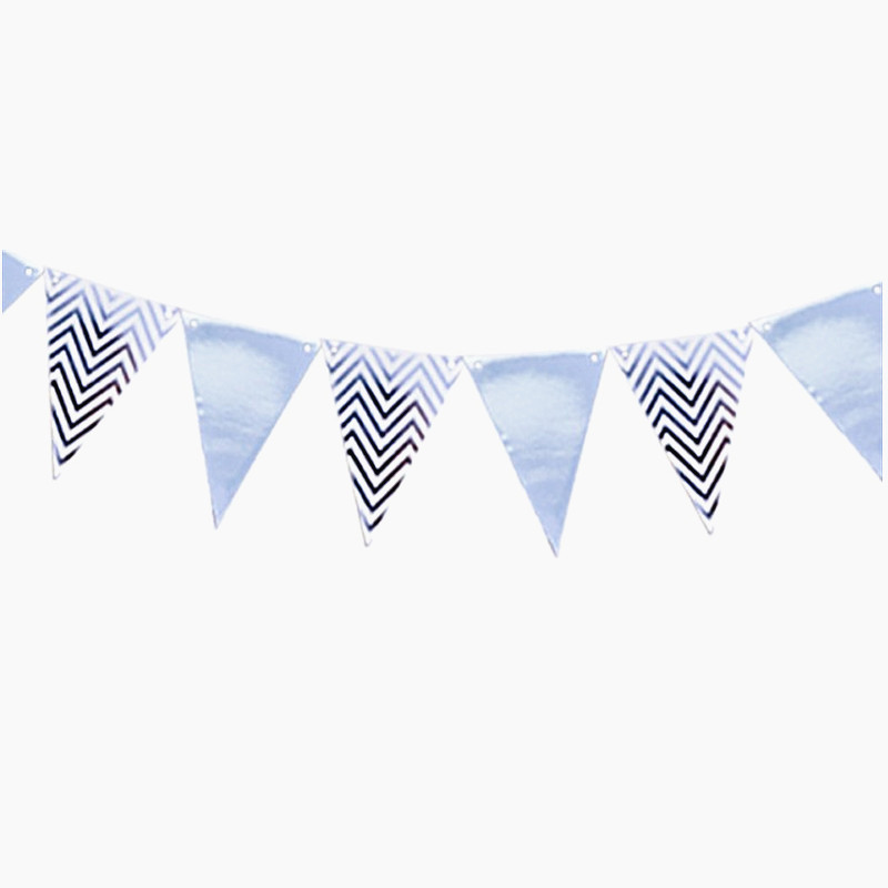 Гирлянда треугольники на праздник 4 м 18 на 13 см серебристый Киев - изображение 6