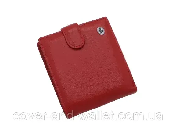 Компактный женский кожаный кошелек на много карточек бордового цвета ST 39 Красный Киев - изображение 1