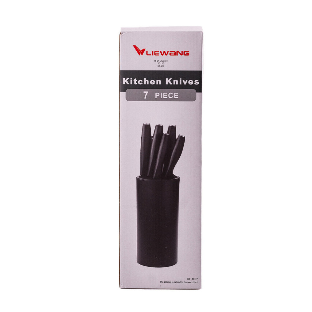 TS Kitchen Набір кухонних ножів з підставкою 6 предметів Чорний HP1851057A Коломыя - изображение 4