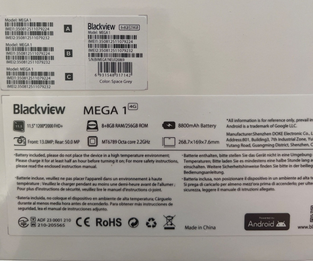 Нові планшети Blackview Mega 1 16+256 LTE. Київ - фото 1