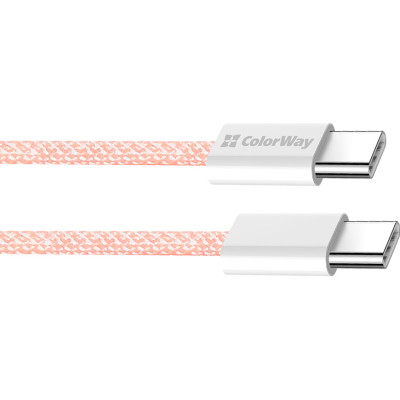 Дата кабель USB-C to USB-C 1.0m 60W 3.0А pink ColorWay (CW-CBPDCC061-P) Винница - изображение 7