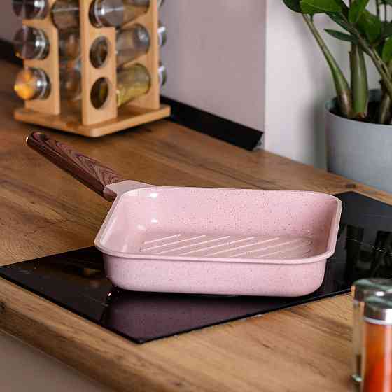 MGC Сковорода-гриль алюмінієва, квадратна, 2,5 л, з антипригарним покриттям, 24 см MGC Pink HP- Киев