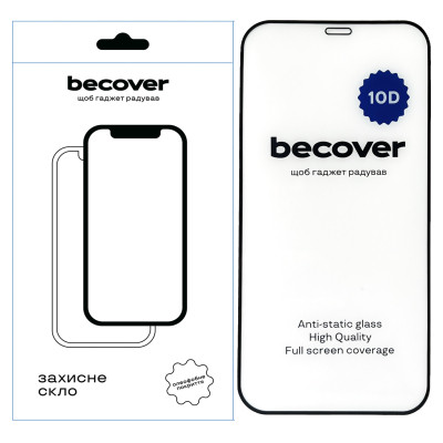 Стекло защитное BeCover Apple iPhone 12 10D Black (711324) Винница - изображение 1