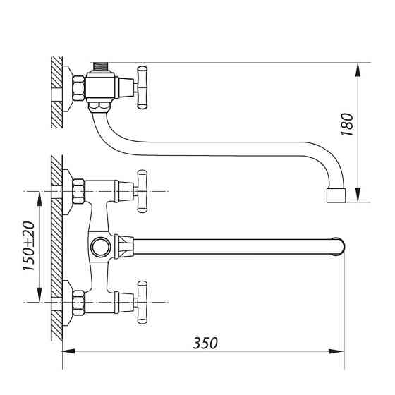 Змішувач для ванни Zerix JIK7 102-A з зручним керуванням Харків