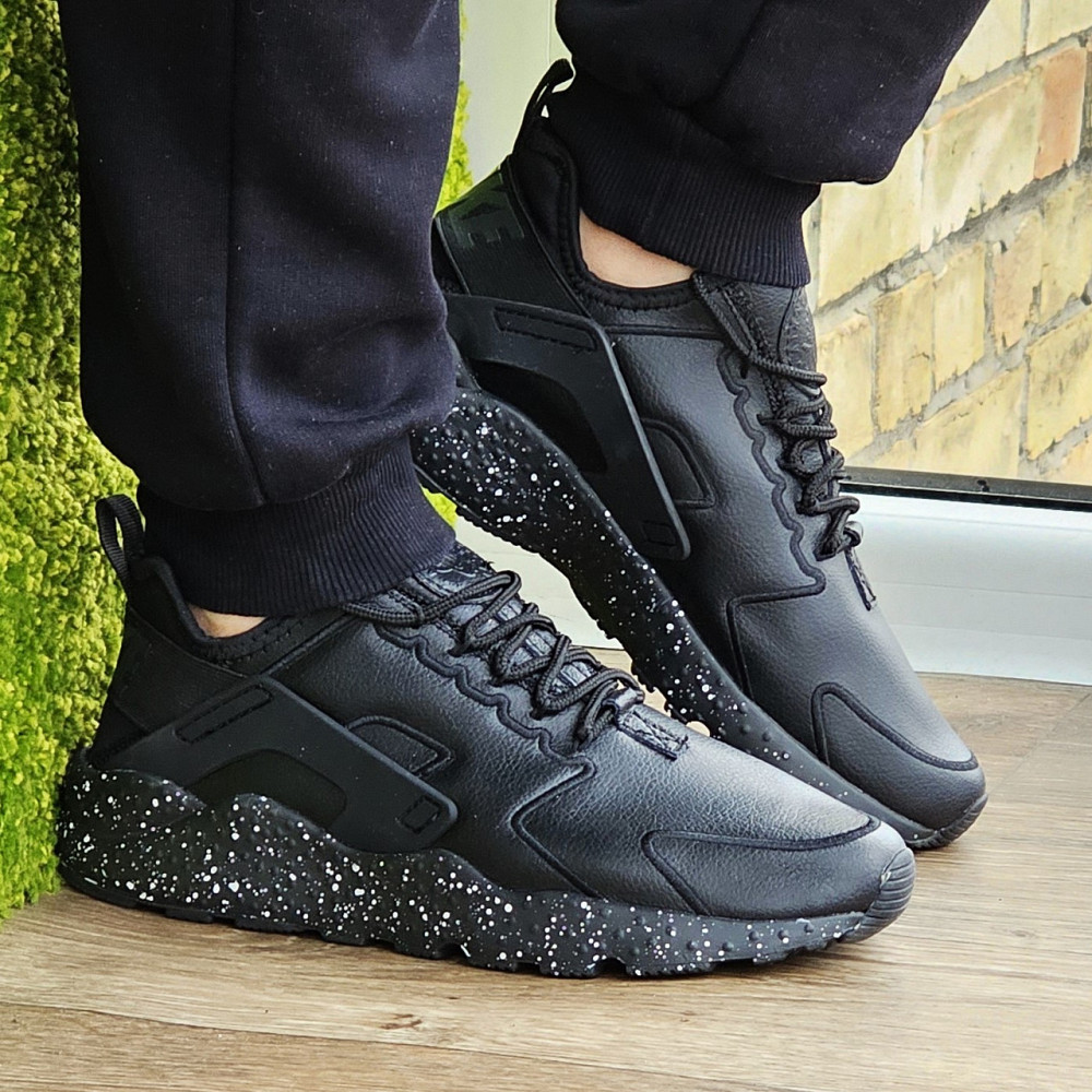 Мужские Чёрные Кроссовки Nike Huarache Кожаные Найк (размеры: 41,42,43,44,45) Видео Обзор Днепр - изображение 9
