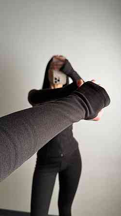 Жіночий термо костюм-трійка: кофта топ і лосини трикотаж пума Чорний, 42/44 Одеса