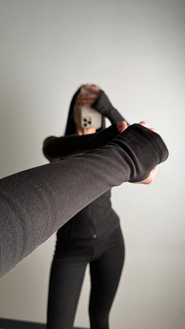 Женский термо костюм тройка: кофта топ и лосины трикотаж пума Черный, 42/44 Одесса - изображение 6