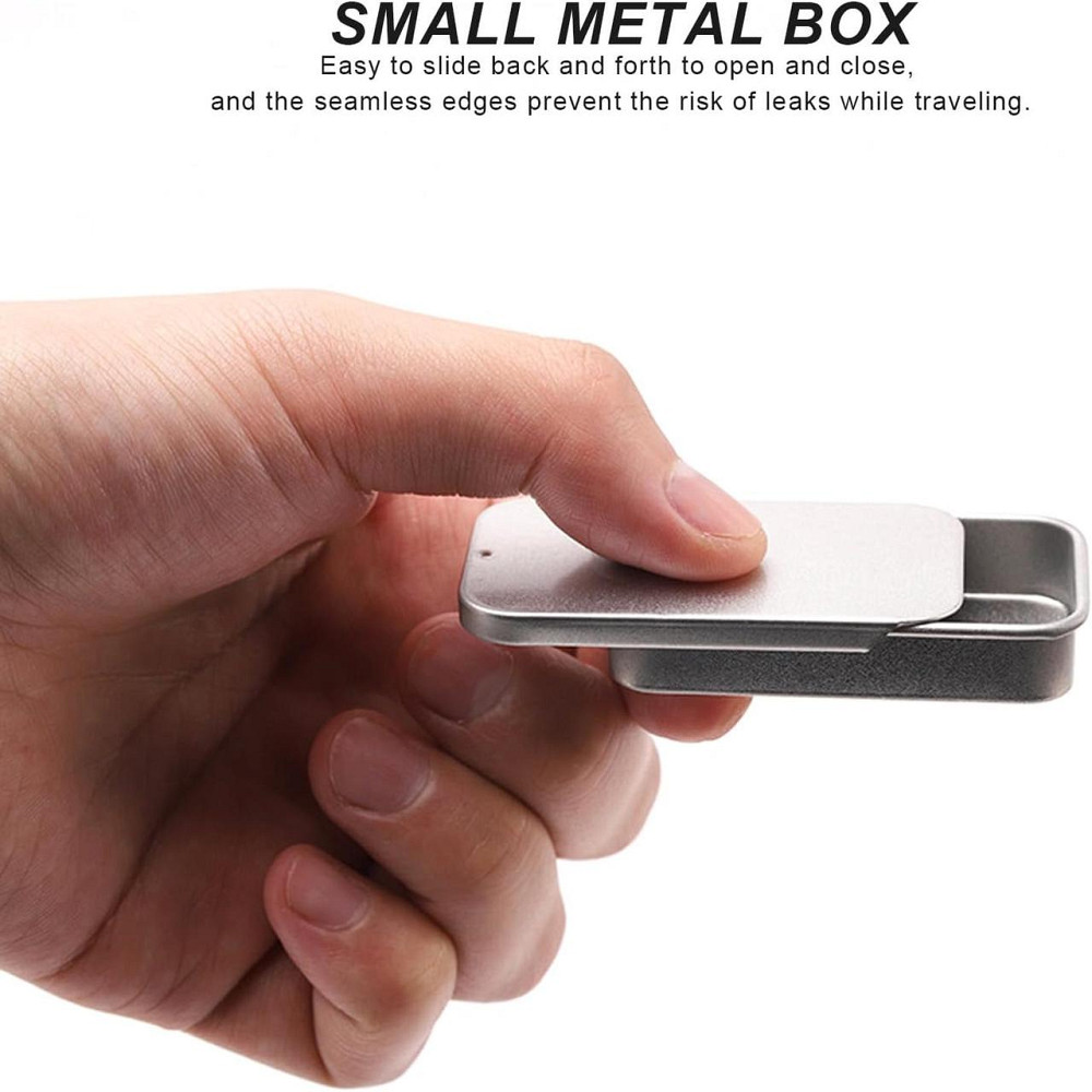 Металическая коробка DEANKEJI Small Metal Tin 60×33×11 мм серебро/золото/чёрный 9 шт с крышкой для хранения Киев - изображение 3