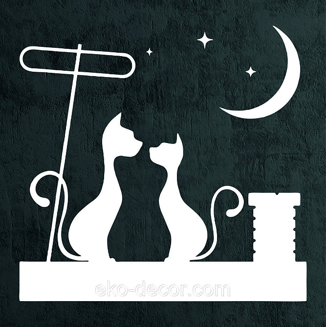 Декоративное настенное 3D Панно «Коты» Декор на стену с объемом 70*70 см, Белый Киев - изображение 7