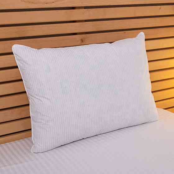 Подушка з Холлофайбера - Синтепух YouStar Тік смужка - пружна 50x70 см (Білий) з сумкою-чохлом Суми