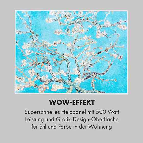 Розумний інфрачервоний нагрівач Wonderwall Air Art 80x60 см, 500 Вт, настінне кріплення, квіти 80 x 60 см / Рівне