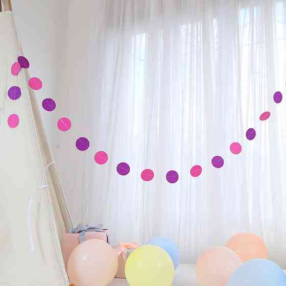 Гирлянда из кружочков на стену 4 м разноцветный Киев