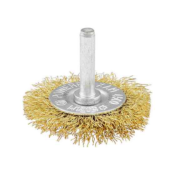 MASTERTOOL Щітка дискова MASTERTOOL з латунованого рифленого дроту Ø 50 мм зі стрижнем ¼" 19-97 Киев