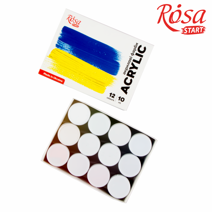 Набор акриловых красок Ukraine 12×10мл ROSA START Киев - изображение 2
