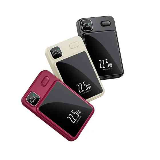 Мобільна зарядка Magnetic Power Bank 10000mAh з магнітним кріпленням та бездротовою зарядкою Київ