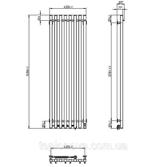 Сушарка для рушників електрична Navin Levante 450х1400 Sensor ліва, чорний муар Чернівці