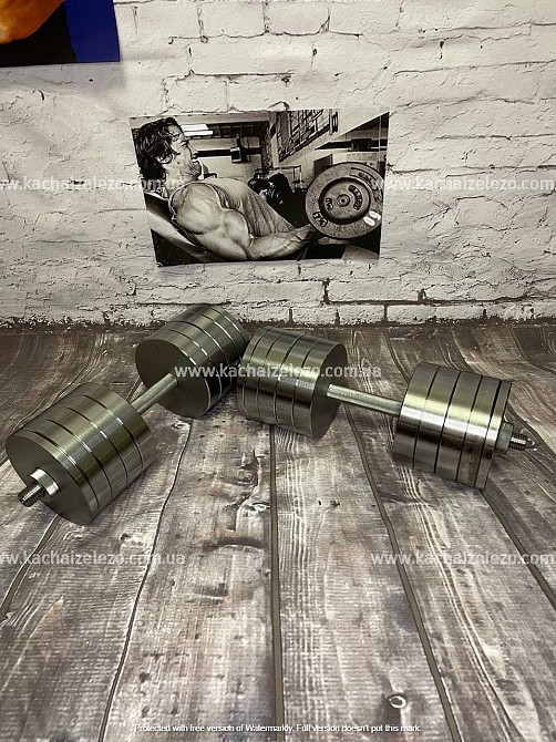 Гантелі набірні 2 по 46 кг Гантелі, гирі, штанги та диски металеві без покриття Київ - фото 6