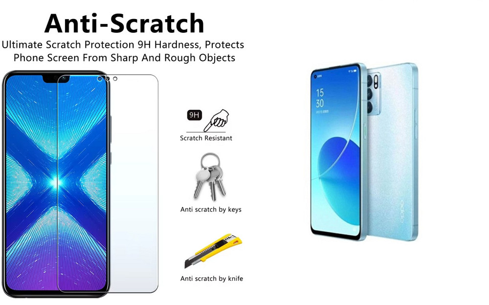 Защитное стекло NeoGlass для Oppo Reno 6 5G – ультрапрозрачное и устойчивое Киев - изображение 1