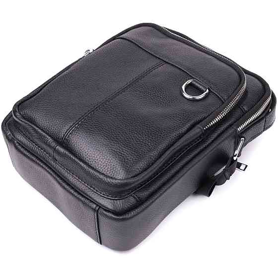 Удобная вертикальная сумка для мужчин из натуральной кожи Vintage sale_15115 Черный Киев