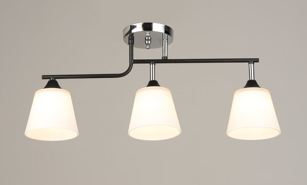 VALESO Люстра стельова на 3 плафони VALESO K2311/3, чорний/хром Коломыя - изображение 1