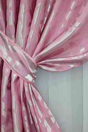 Комплект готових штор VR-Textil Жакард Вензель № 476ш Рожевий 150х270 см 2 шт (30-217) Київ