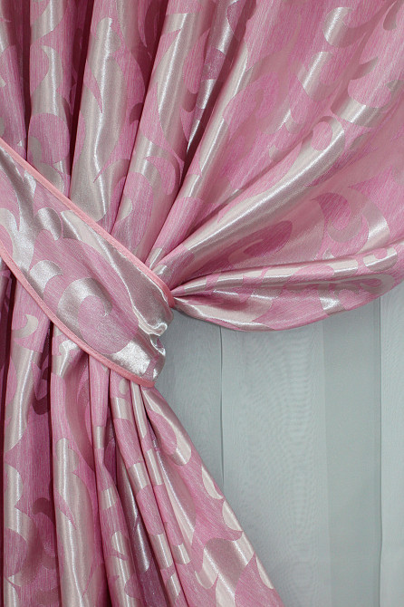 Комплект готових штор VR-Textil Жакард Вензель № 476ш Рожевий 150х270 см 2 шт (30-217) Київ - фото 5