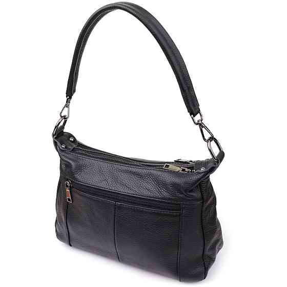 Жіноча сумка з натуральної шкіри Чорний (Vintage) Київ