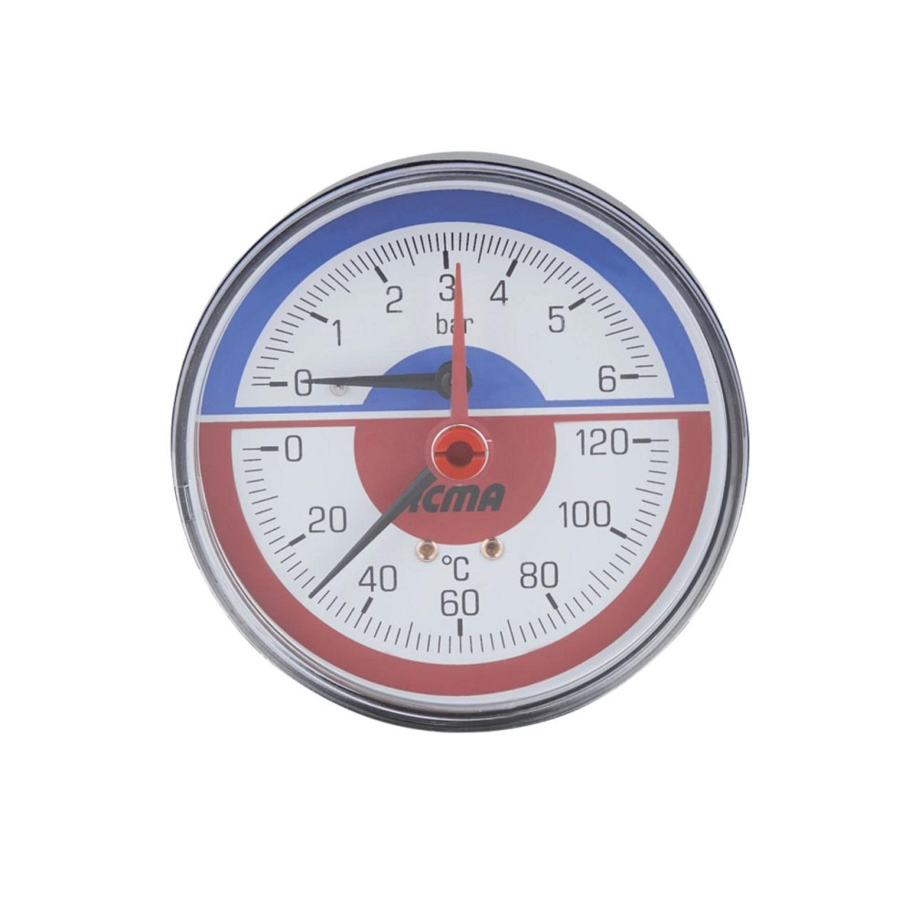 Термоанометр Icma 1/2" 0-6 барів, заднє під'єднання No259 Київ - фото 1