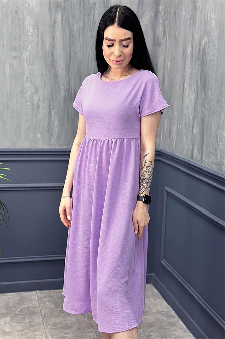 Літня сукня міді вільного крою "Ordinary" оптом | Норма Лавандовий, 42-44 Київ - фото 2