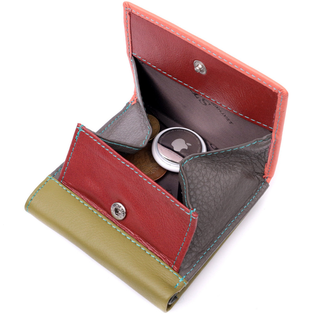 Модний жіночий гаманець з оригінальною монетницею з натуральної шкіри ST Leather 19511 Різнокольоровий Київ - фото 7