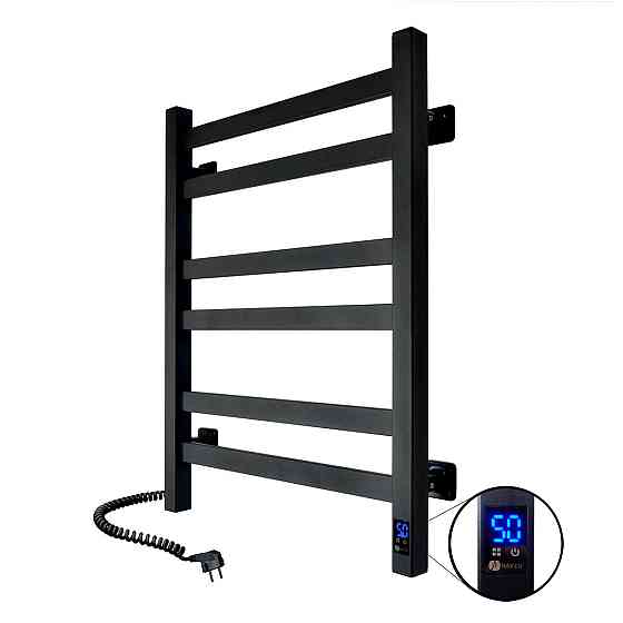 Рушникосушарка електрична NAVIN Авангард 480х600 Sensor з таймером, чорна Київ